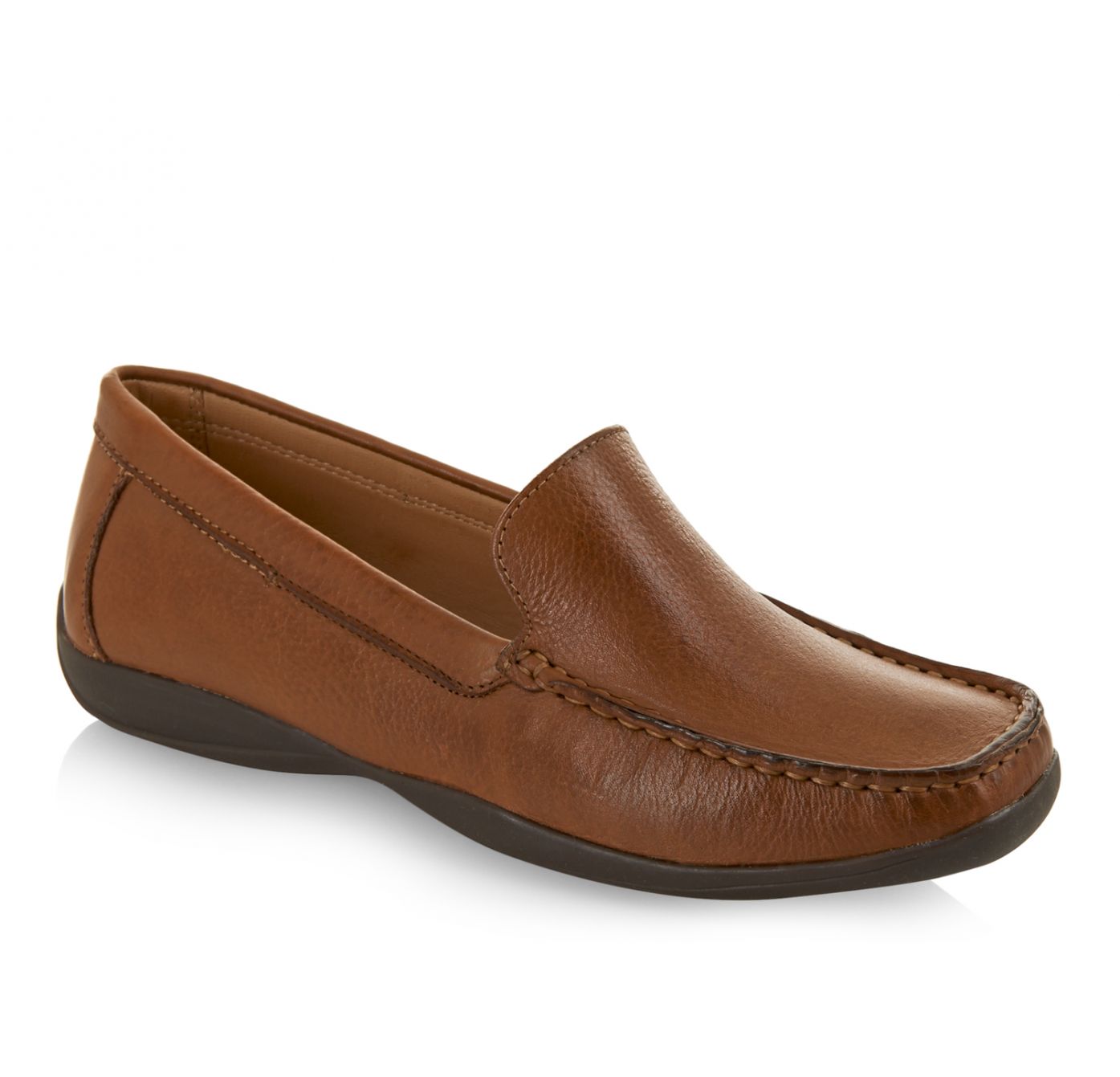 cognac leather loafers