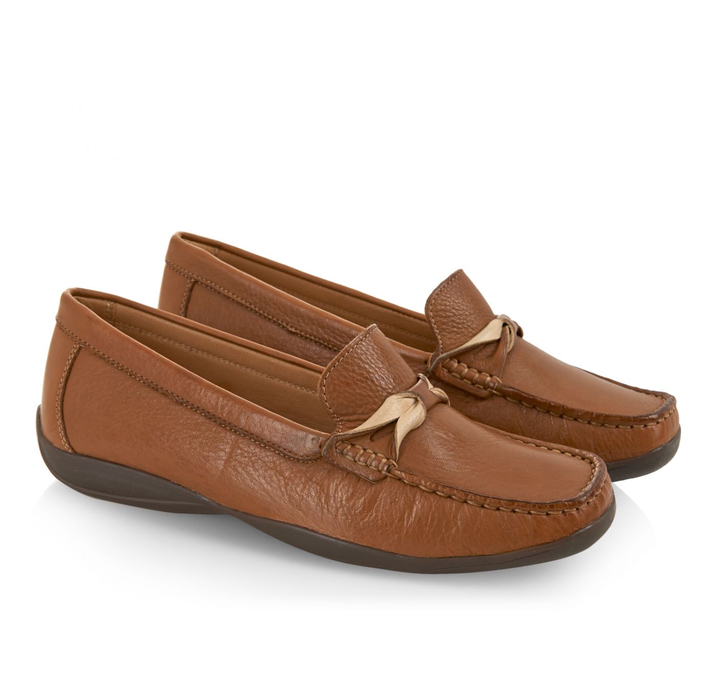 cognac slip on shoes