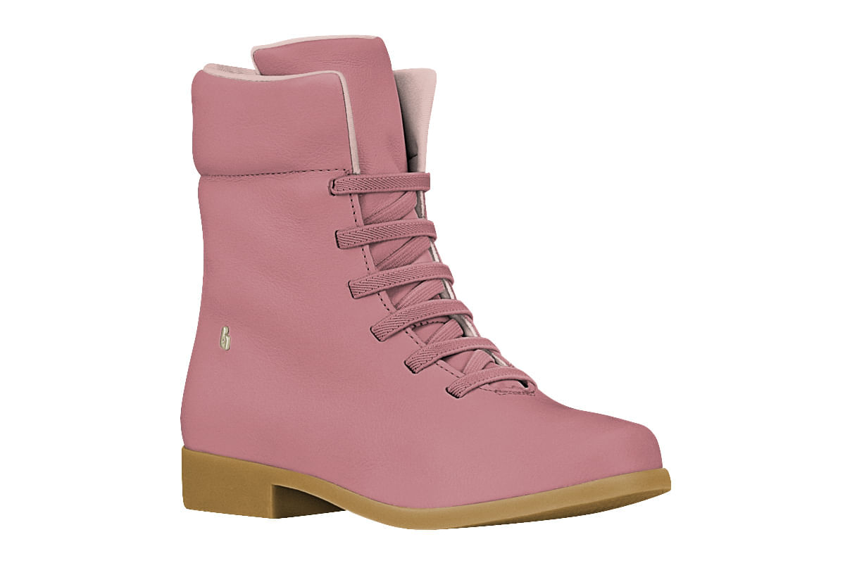 girls pink lace up boots